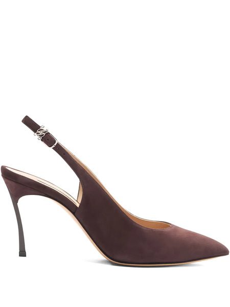  Casadei 80mm Slingback Pointed-toe Pumps - Brown 