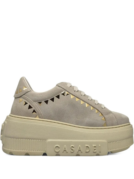  Casadei Nexus Studded Platform Trainers - Neutrals 