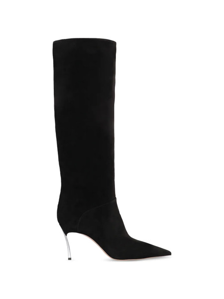  Casadei Suede Pointed-toe Boots - Black 