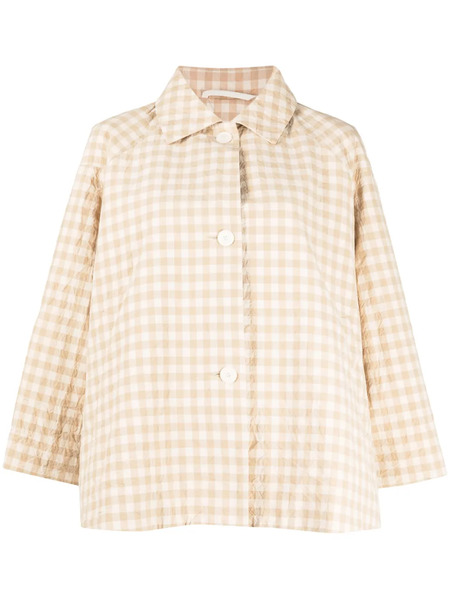  Casey Casey Dries Gingham-check Shirt Jacket - Neutrals 