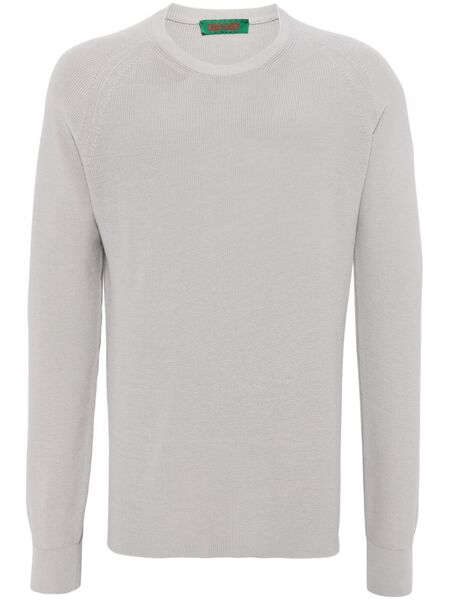  Casey Casey Rib-stitch Crepe-cotton Jumper - Grey 