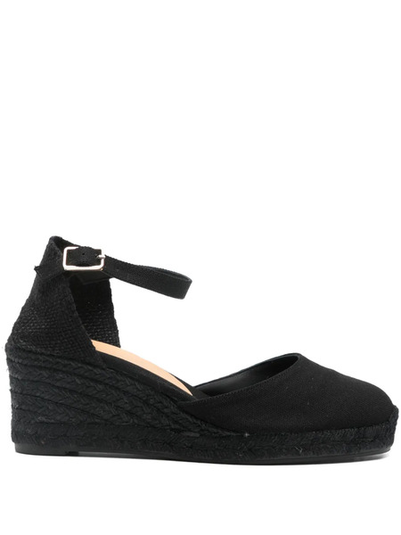  Castañer Ankle Strap Wedge Espadrilles - Black 