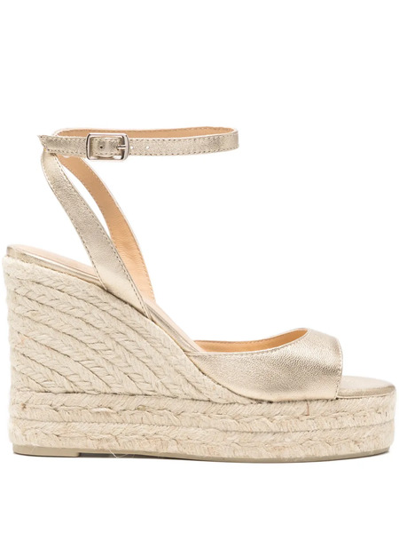  Castañer Ankle Strap Wedge Espadrilles - Gold 