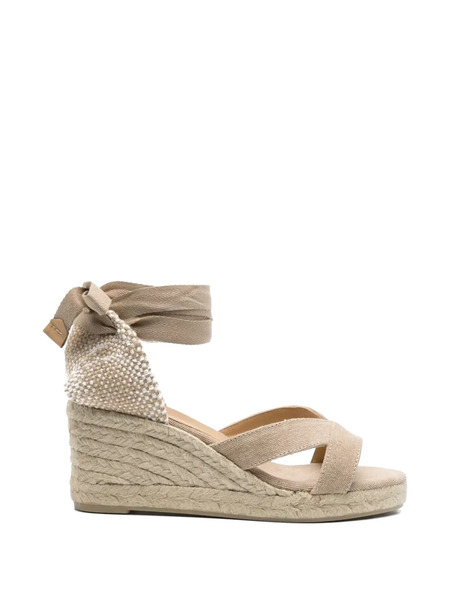  Castañer Bailey Cross-strap Beaded Espadrilles - Neutrals 