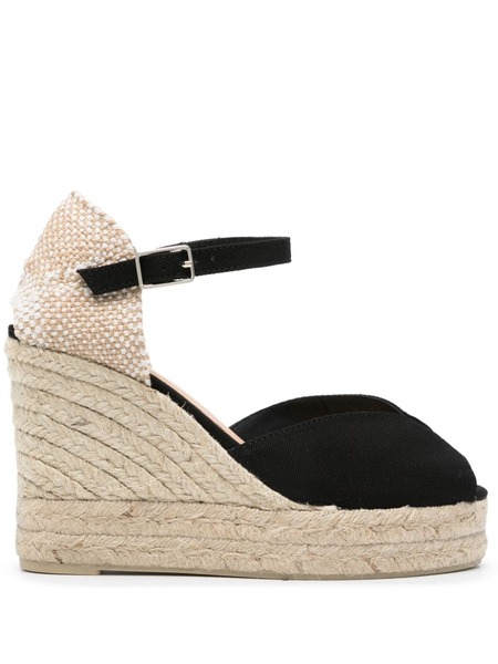  Castañer Bianca 105mm Woven-raffia Espadrilles - Black 
