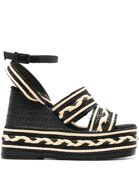  Castañer Fermina/198 145mm Wedge Espadrilles - Black 