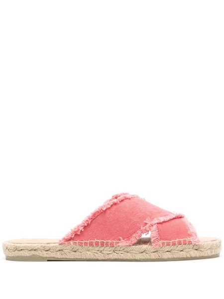  Castañer Frayed-detailing Canvas Espadrilles - Pink 