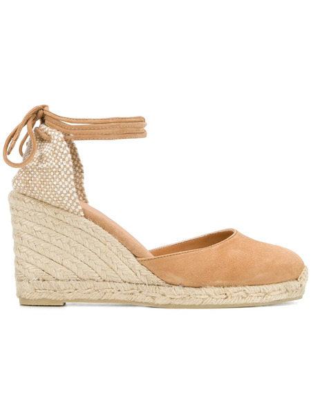  Castañer 95mm Carina Suede Espadrilles - Neutrals 