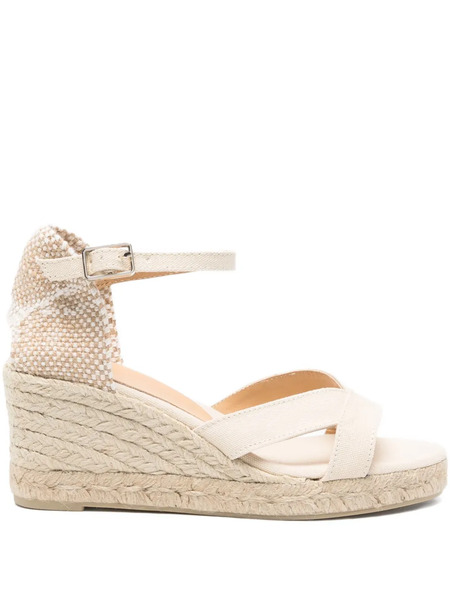  Castañer 70mm Cross-strap Wedge Sandals - Neutrals 