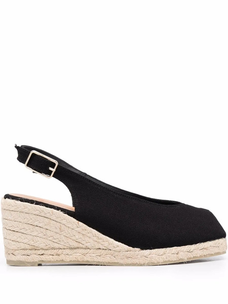  Castañer Peep-toe Slingback Espadrilles - Black 