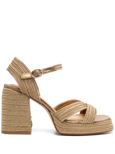  Castañer Valle Platform Heeled Espadrilles - Gold 