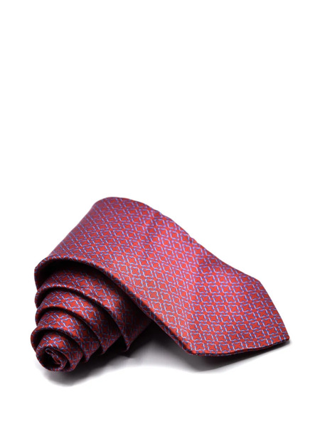  Castangia Geometric-pattern Silk Tie - Pink 