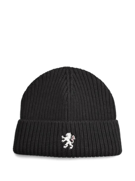  Cavendish Ribbed Logo Beanie Hat - Black 