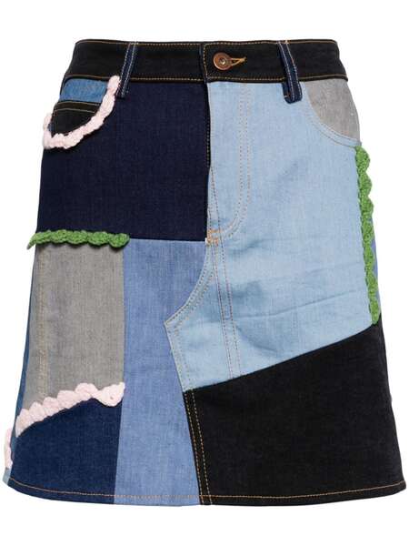  Cavia Patchwork Denim Miniskirt - Blue 