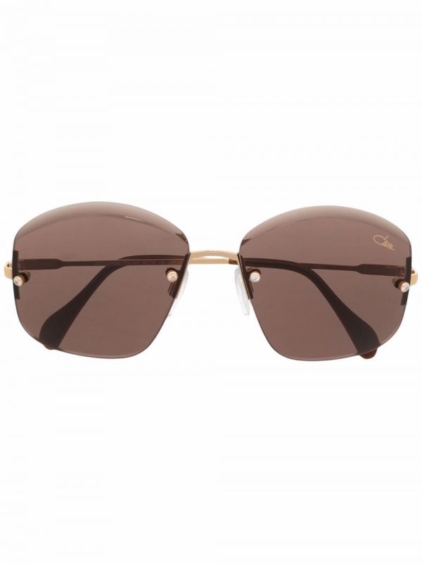  Cazal Frameless Hexagonal Sunglasses - Brown 