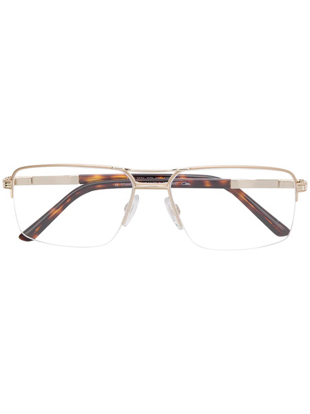  Cazal Rectangular Frame Glasses - Gold 