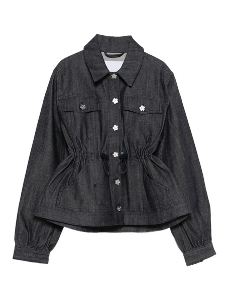  Cecilie Bahnsen Drawstring Floral-button Jacket - Blue 