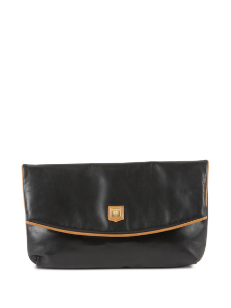  Celine Pre-owned 1990s Triomphe Leather Clutch Bag - Black 
