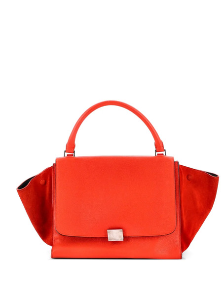  Celine Pre-owned Trapeze Bag Leather Medium Satchel - Red 