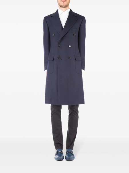  Cesare Attolini Double-breasted Coat - Blue 
