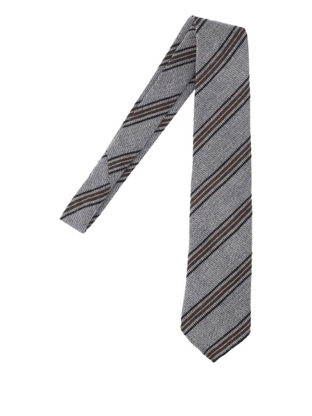  Cesare Attolini Striped Tie - Grey 