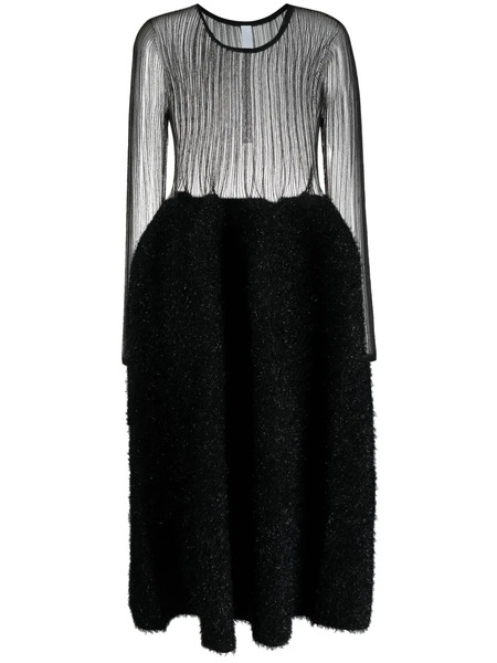  Cfcl Semi-sheer Midi Dress - Black 
