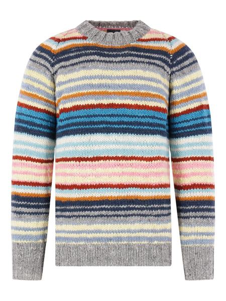  Chamula Striped Crew-neck Sweater - Grey 