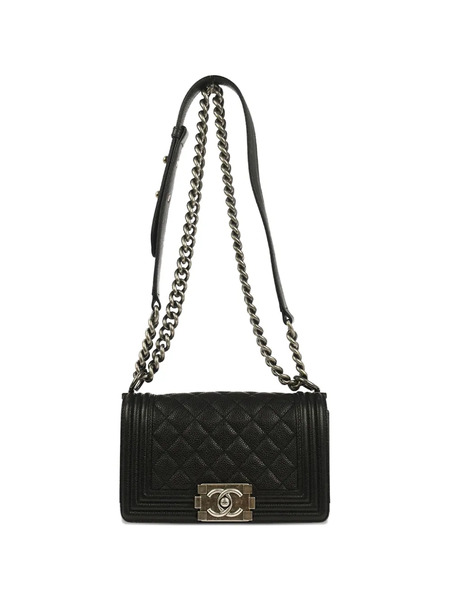  Chanel Pre-owned 2014 Boy Chanel Quilted Chain Shoulder Bag - Black 