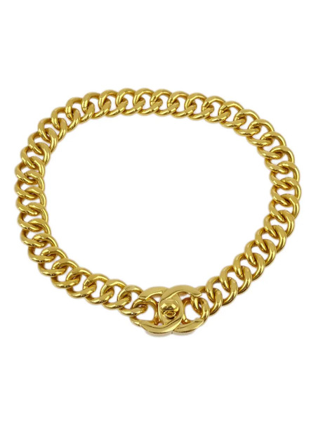  Chanel Pre-owned 1995 Cc Turn-lock Chain Necklace - Gold 