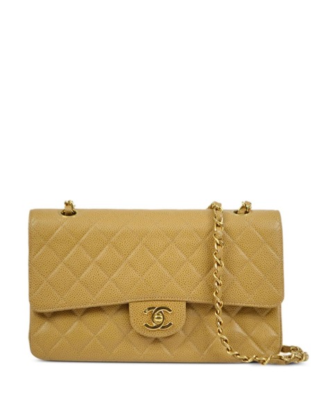  Chanel Pre-owned 2002 Medium Double Flap Shoulder Bag - Neutrals 
