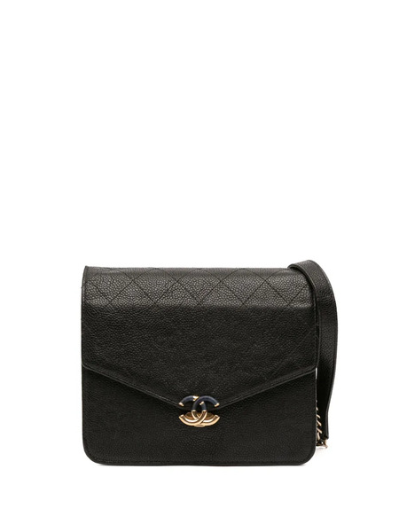  Chanel Pre-owned 2018 Paris-cuba Square Quilted Caviar Thread Around Wallet On Chain Crossbody Bag - Black 