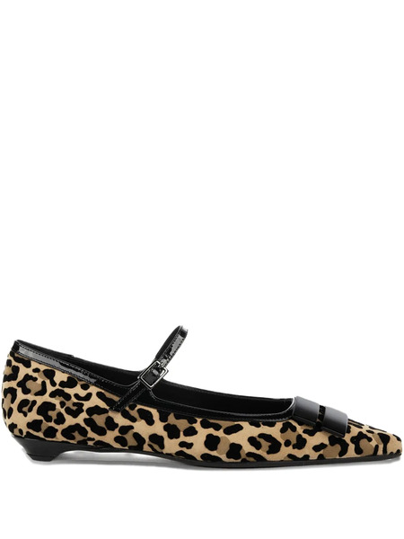  Chantal Leopard-print Ballet Flats - Brown 