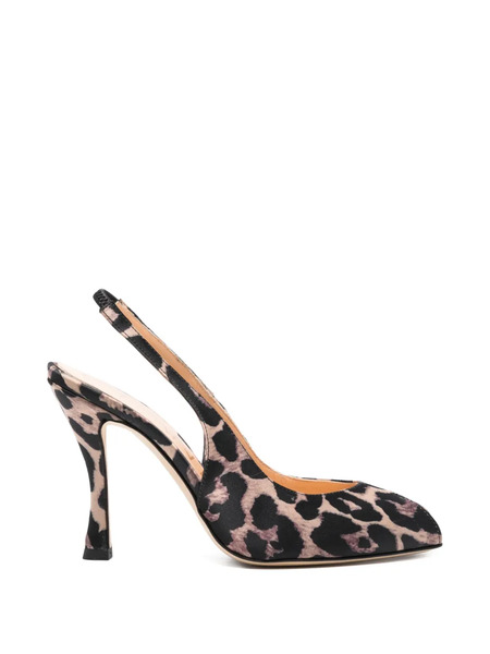  Chantal Slingback Leopard-print Sandals - Brown 