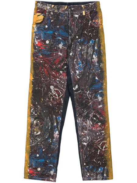  Charles Jeffrey Loverboy Exclusive Painted Art Jeans - Blue 