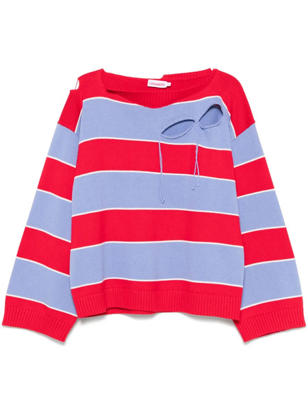  Charles Jeffrey Loverboy Slash Stripe Sweater - Red 
