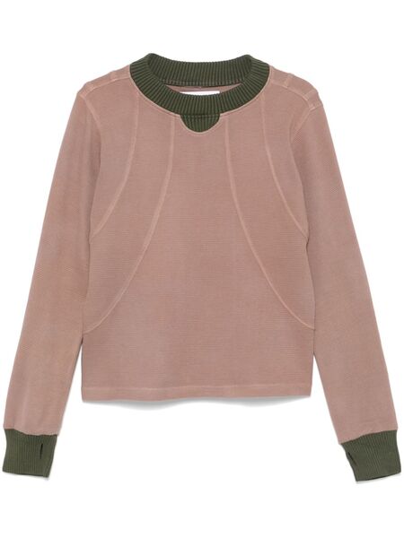  Charlie Constantinou Panelled Waffle Sweatshirt - Brown 