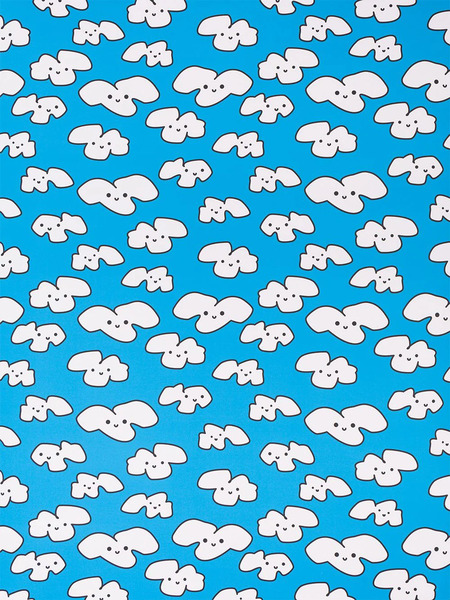  Chasing Paper Cloud Print Wallpaper - Blue 