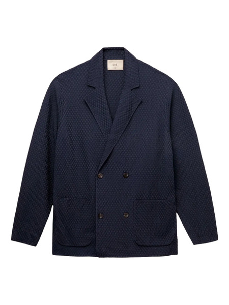  Ché Garcia Double-breasted Textured Blazer - Blue 