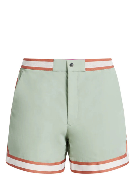 Ché Striped-edge Swim Shorts - Green 