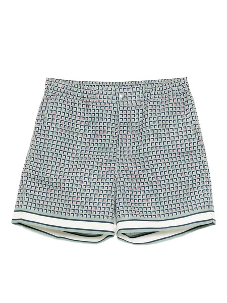  Ché Tessera Geometric-pattern Swim Shorts - Green 