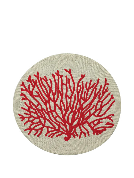  Chehoma Coral-motif Placemat (set Of Two) - Neutrals 