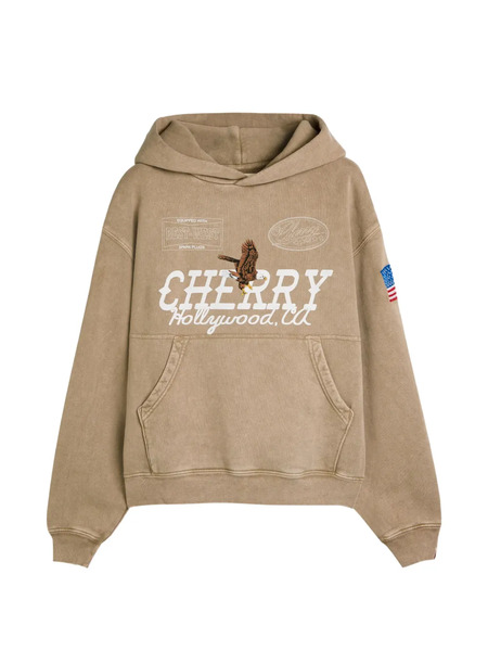  Cherry La Eagle-print Hoodie - Neutrals 