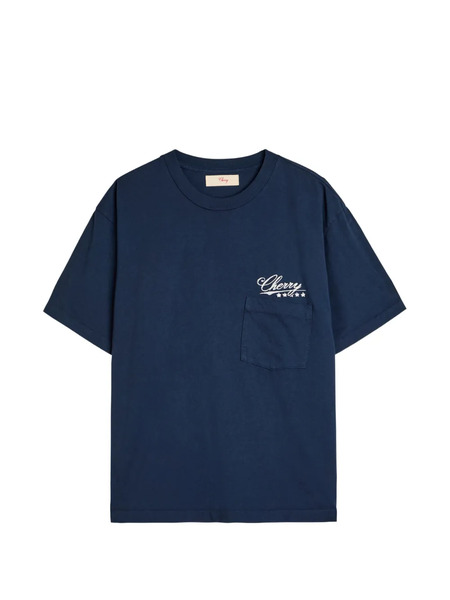  Cherry La Embroidered T-shirt - Blue 
