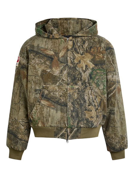  Cherry La Hooded Camouflage Bomber Jacket - Brown 