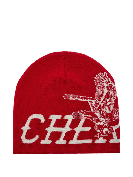  Cherry La Intarsia-logo Beanie - Red 