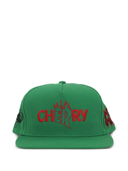  Cherry World Embroidery Adjustable Cap - Green 