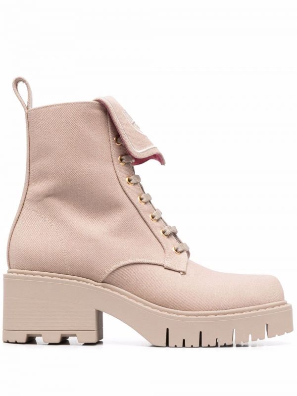 Chiara Ferragni Eyelike-embroidered Denim Boots - Neutrals 