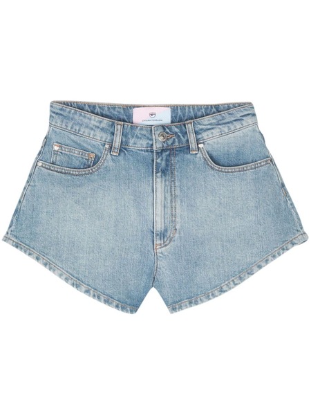  Chiara Ferragni Eyelike-motif Denim Shorts - Blue 