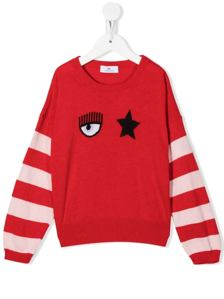  Chiara Ferragni Kids Eyelike-print Sweatshirt - Red 