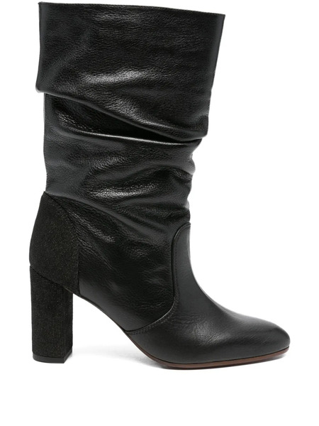  Chie Mihara 90mm Eychel Slouch Leather Boots - Black 